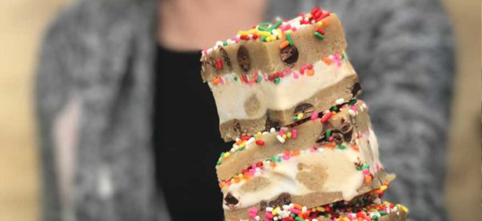 Birthday Cake Cookie Dough Ice Cream Sandwiches